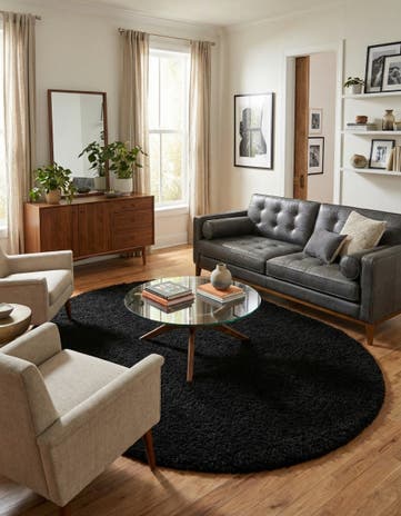 7' 10 x 10' Solid Shag Oval Rug