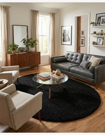 7' 10 x 10' Solid Shag Oval Rug