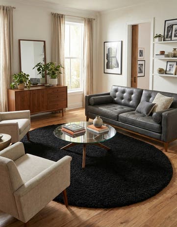 7' 10 x 10' Solid Shag Oval Rug