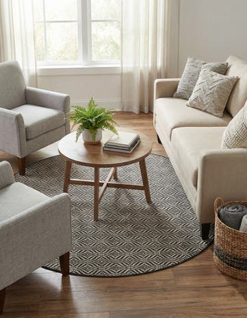 6' x 6' Easy-Clean Lattice Indoor / Outdoor Round Rug