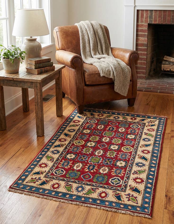 Detail image of 2' 6 x 4' 2  Hand Knotted Kazak Rug