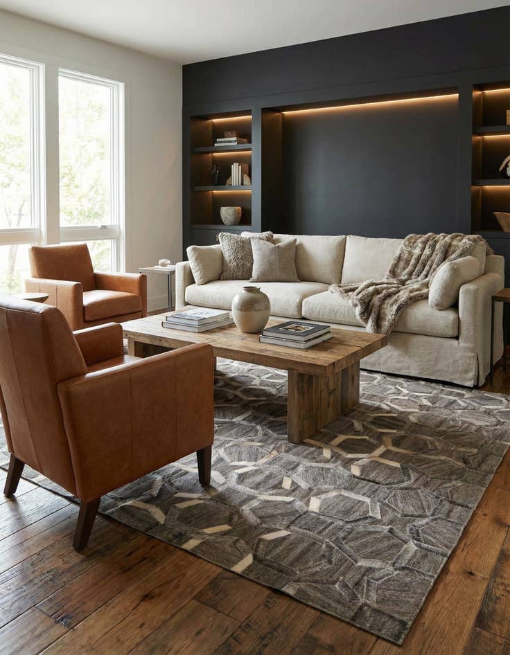 Detail image of 5' x 7' 9 Cowhide Rug