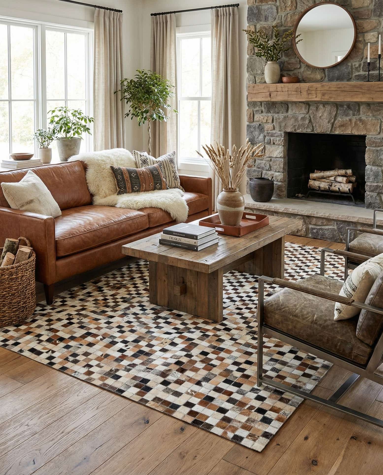 5' x 7' 11 Cowhide Stocks Rug