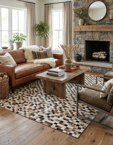 5' x 7' 11 Cowhide Stocks Rug