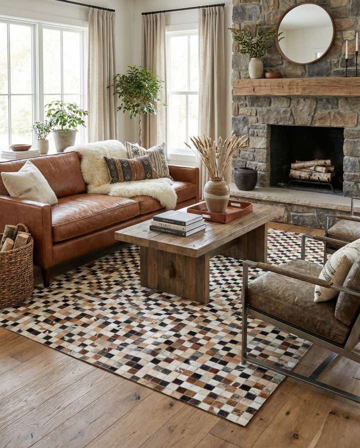 5' x 7' 11 Cowhide Stocks Rug