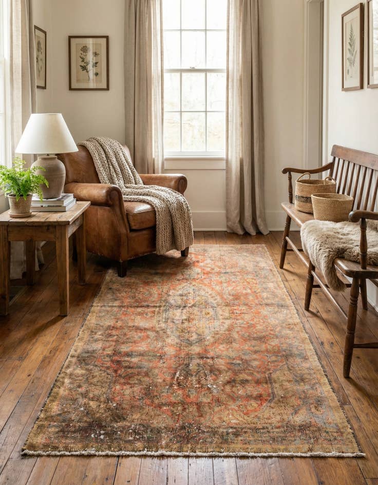 Detail image of  2' 9 x 5' 10  Hand Knotted Ultra Vintage Persian Wool Runner Rug