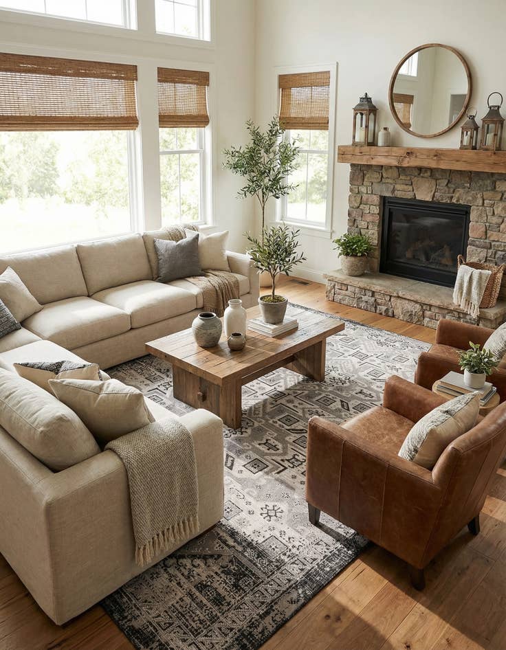 Detail image of 10' x 14' Easy-Clean Aztec Indoor / Outdoor Rug
