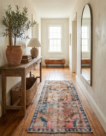 3' 3 x 6' 10 Hand Knotted Ultra Vintage Persian Wool Runner Rug
