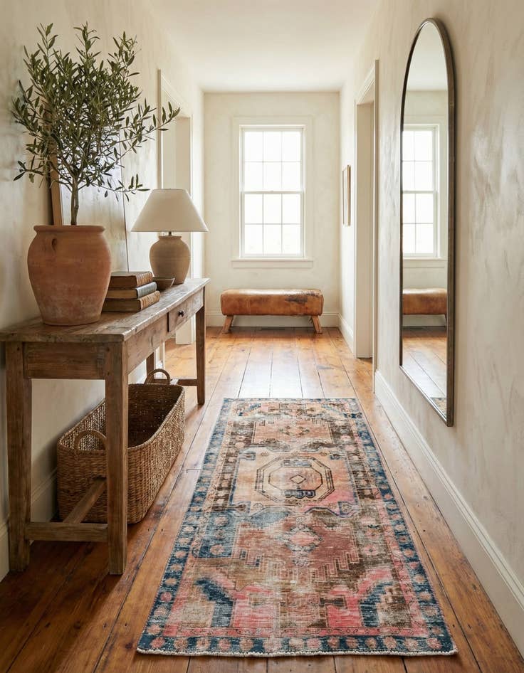Detail image of 3' 3 x 6' 10 Hand Knotted Ultra Vintage Persian Wool Runner Rug