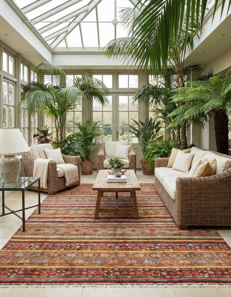 Detail image of 8' 2 x 9' 8 Torkman Wool Rug