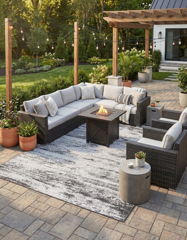 9' x 12' Easy-Clean Modern Indoor / Outdoor...