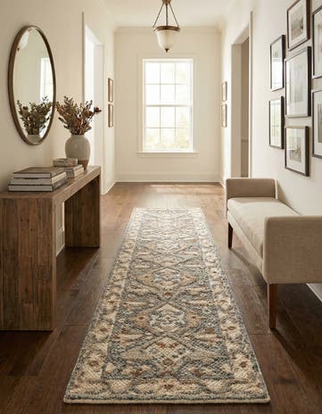 Antique Gray Hand Knotted Sultan Signature Runner Rug