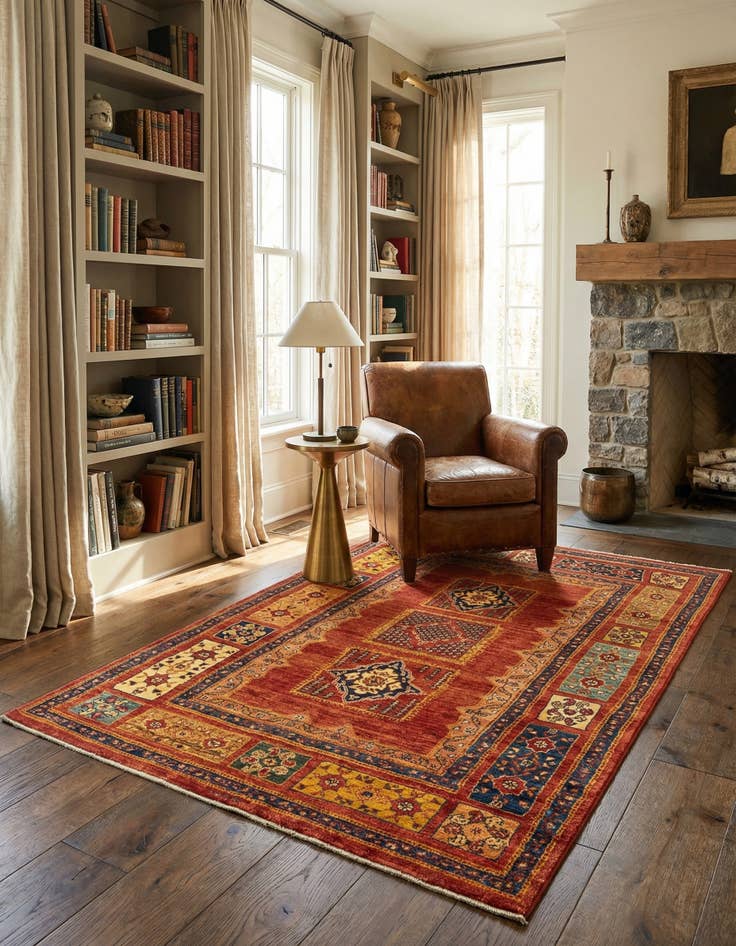 Detail image of 3' 7 x 5' 4 Kashkuli Wool Rug