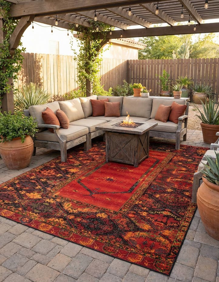 7' 10 x 11' Easy-Clean Tribal Indoor / Outdoor...