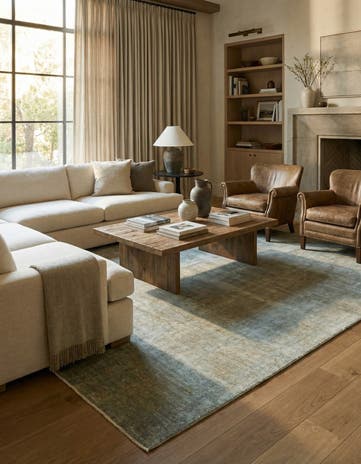 6' 10 x 9' 9 Hand Knotted Over-Dyed Ziegler Wool Rug