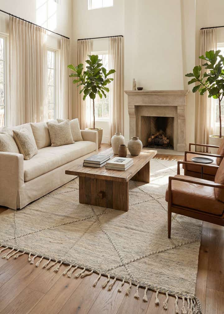 6' 8 x 9' 10 Hand Knotted Moroccan Wool Rug