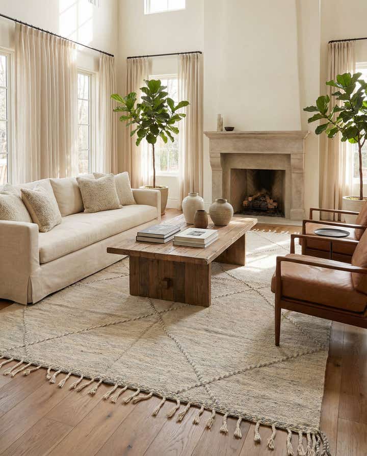 6' 8 x 9' 10 Hand Knotted Moroccan Wool Rug