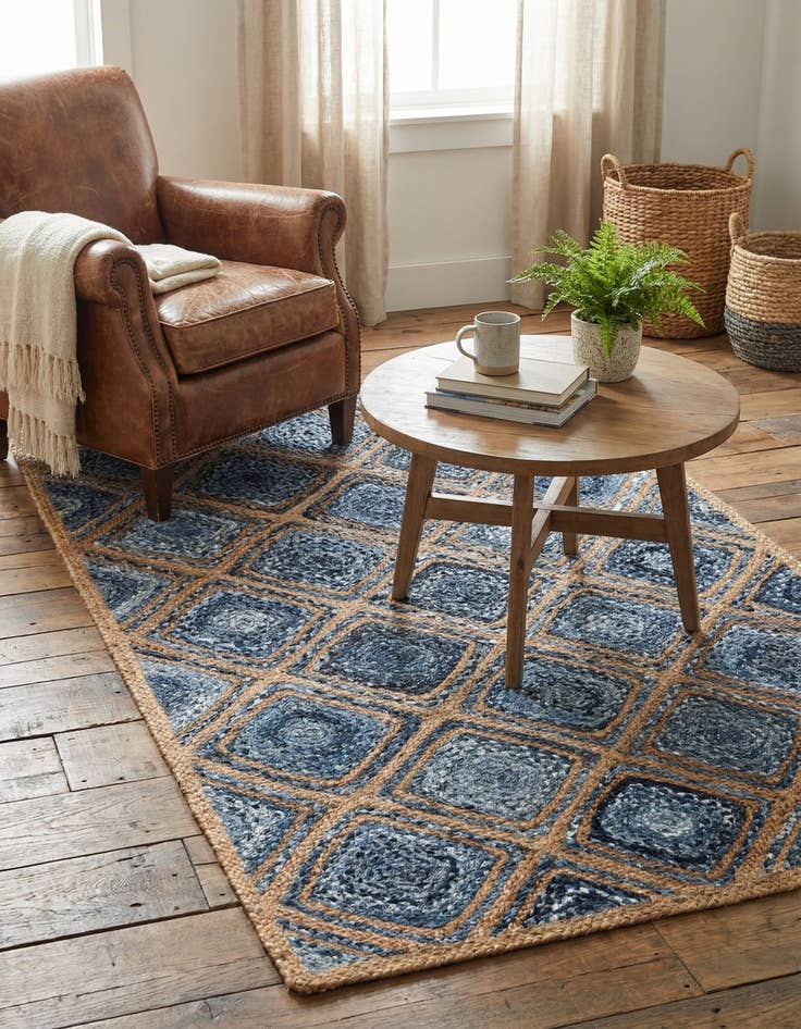 Detail image of 4' 1 x 6' 1  Hand Braided Jute Rug