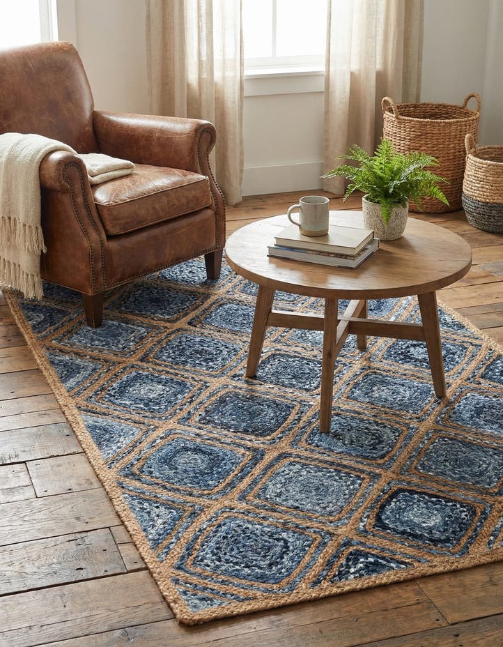 4' 1 x 6' 1 Handmade Braided Jute Rug