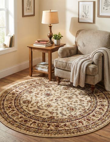 4' x 4' Classic Agra Round Rug