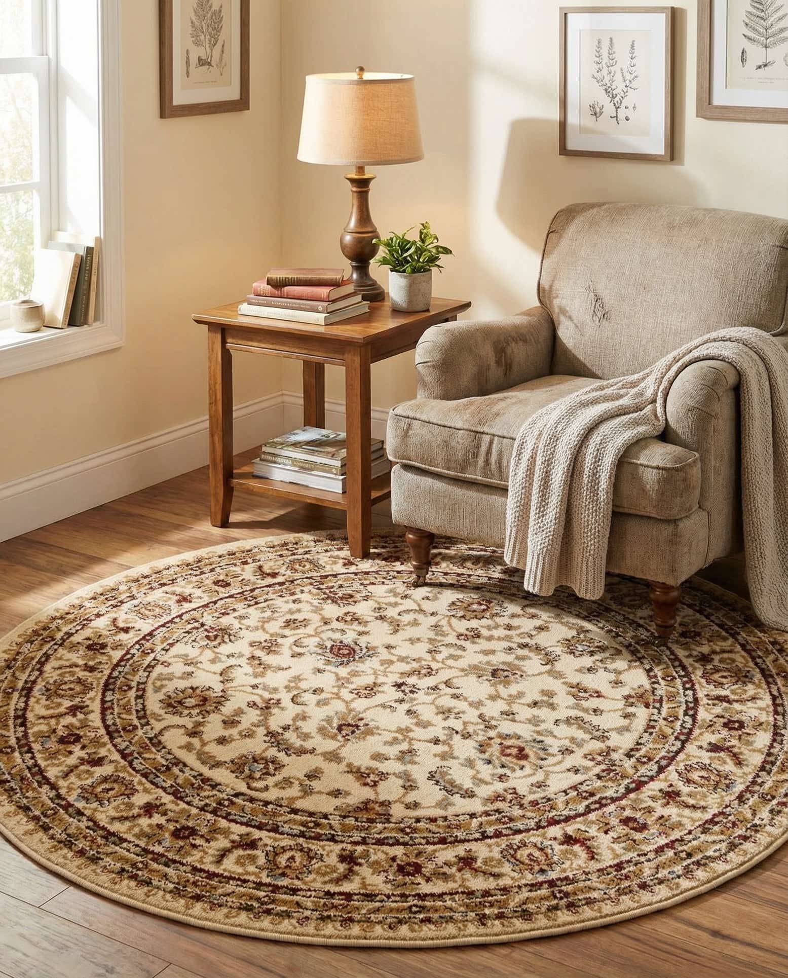 4' x 4' Classic Agra Round Rug