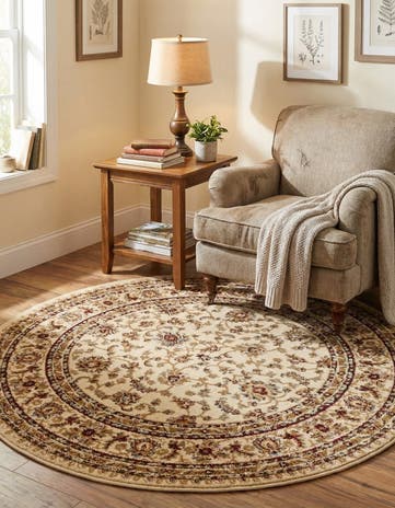 4' x 4' Classic Agra Round Rug