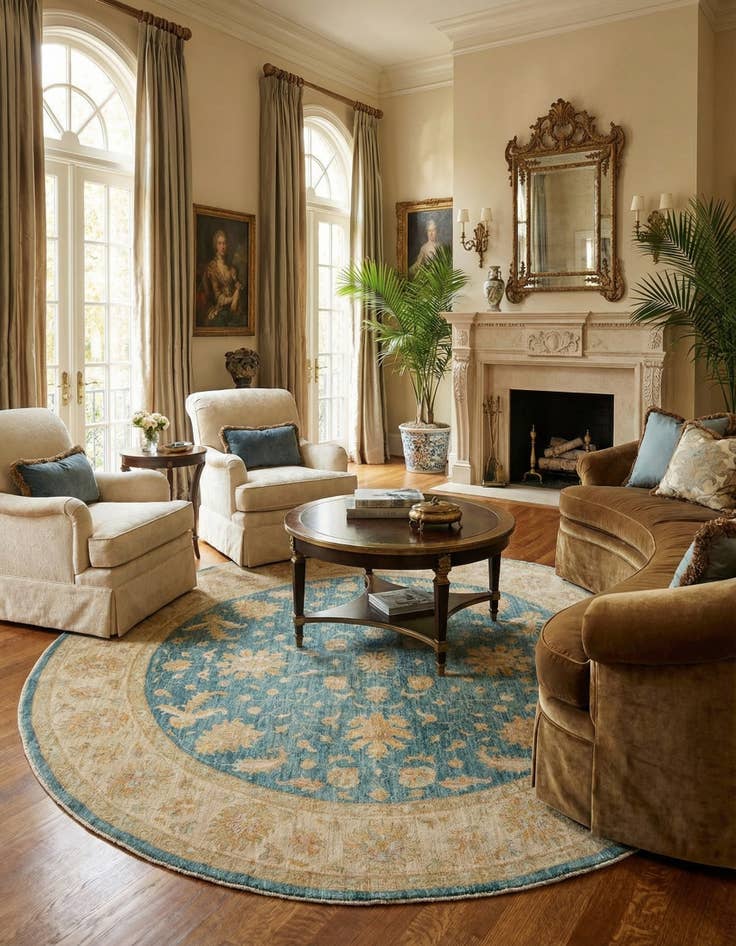 Detail image of  8' 2 x 8' 3 Kaizar Wool Round Rug