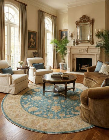 8' 2 x 8' 3 Kaizar Wool Round Rug