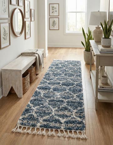 Blue Athena Shag Runner Rug
