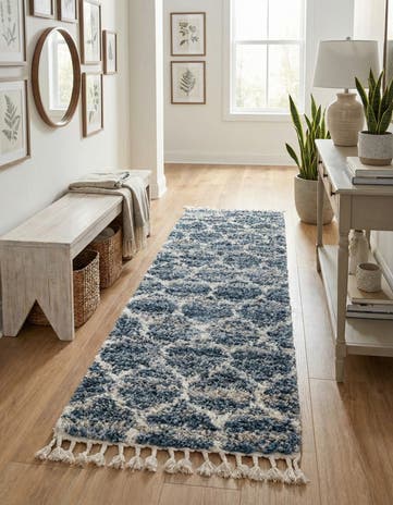 Blue Athena Shag Runner Rug
