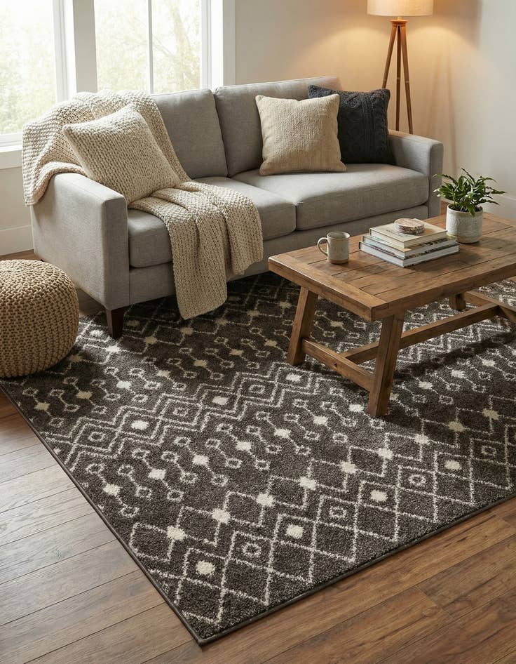 Detail image of 5' 3 x 5' 3 Moroccan Trellis Square Rug