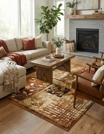 Beige Cafe Square Rug