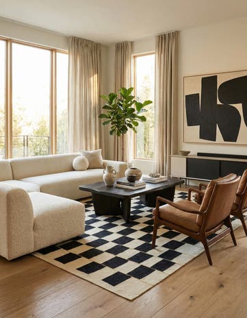 6' 3 x 7' 8 Hand Woven Kilim Modern Wool Rug