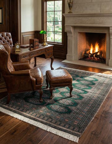 4' 1 x 5' 9 Hand Knotted Bokhara Oriental Wool Rug