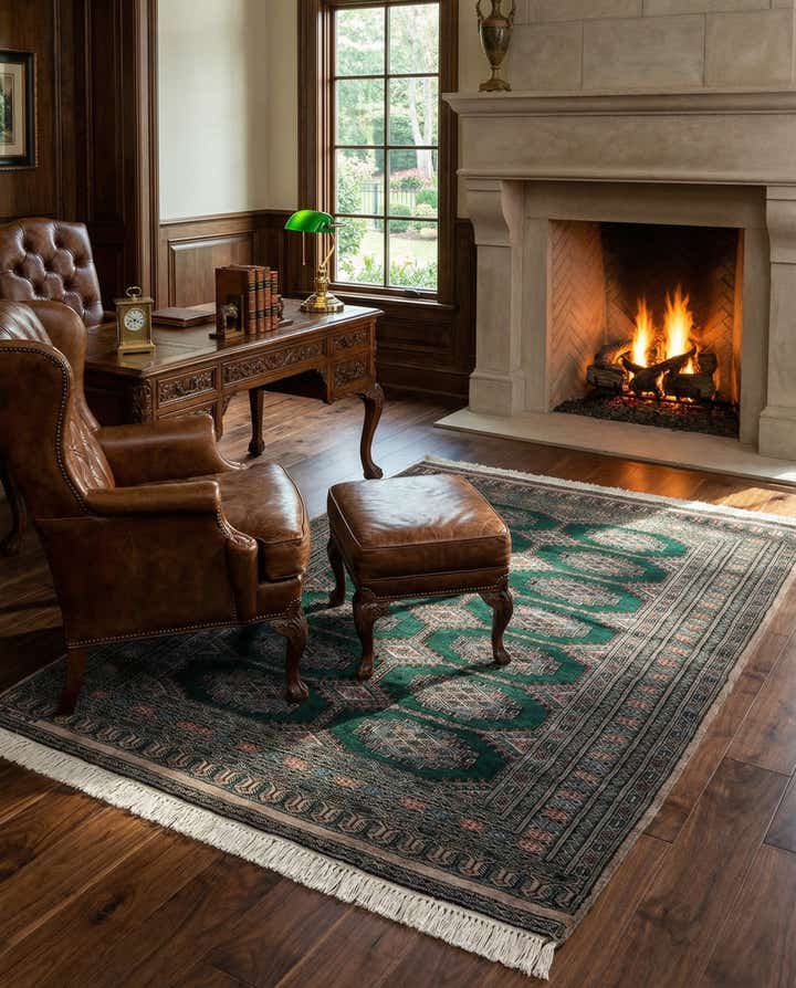 4' 1 x 5' 9 Hand Knotted Bokhara Oriental Wool Rug