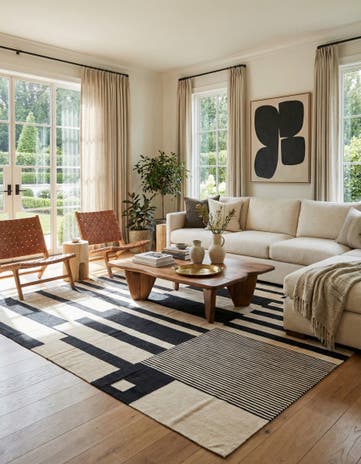 8' 6 x 9' 9 Hand Woven Kilim Modern Wool Rug