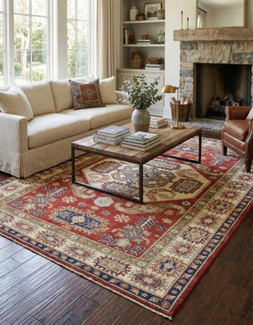 6' 3 x 8' 7 Hand Knotted Kazak Rug