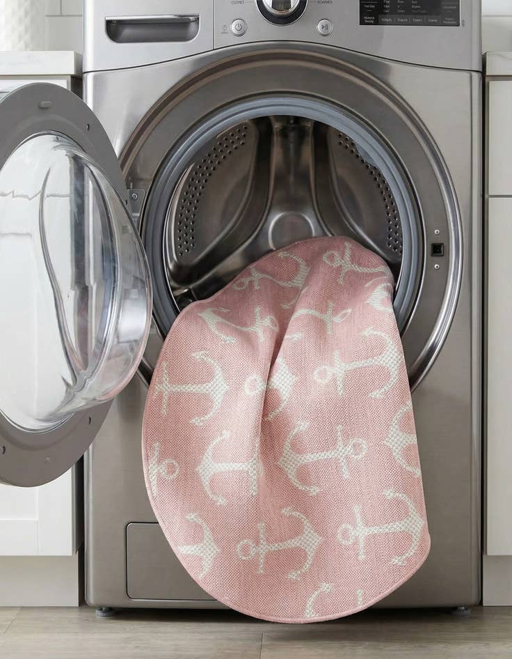 Detail image of 3' x 3'  Washable Coastal Indoor / Outdoor Round Rug