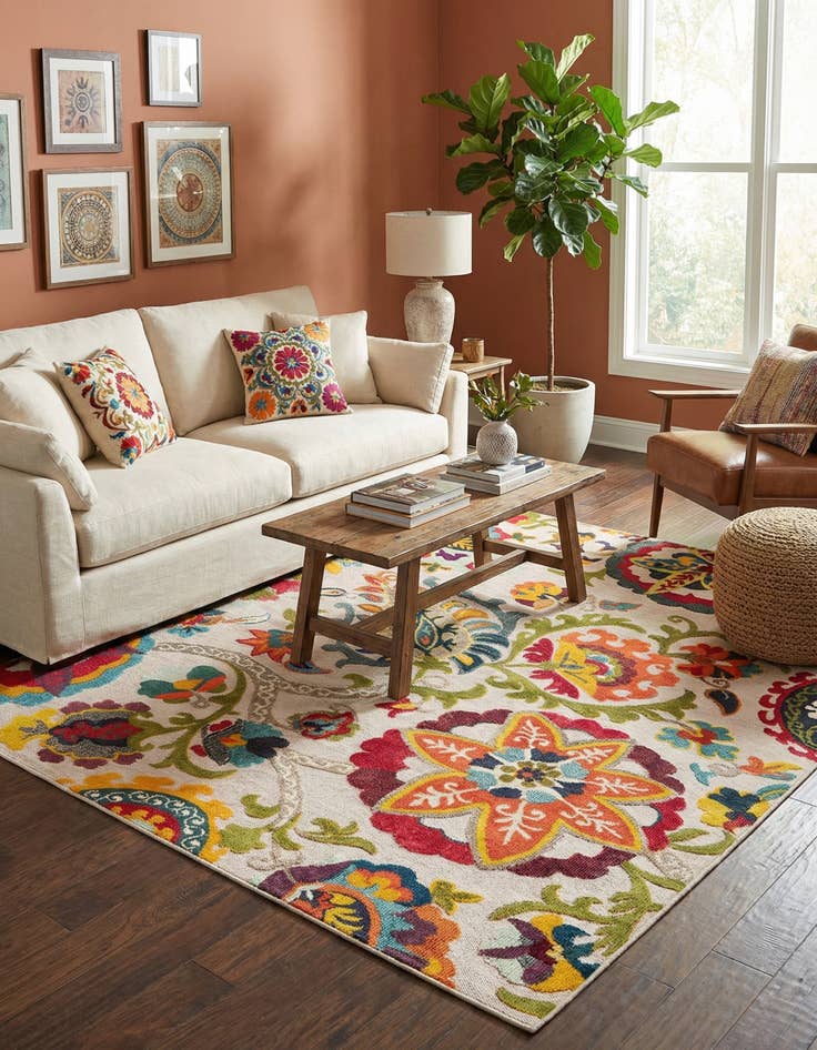 Detail image of 7' 10 x 7' 10  Washable Casablanca Indoor / Outdoor Square Rug