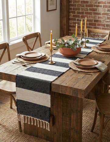 1' 2 x 8' Hand Woven Chindi Rag Table Runner Rug