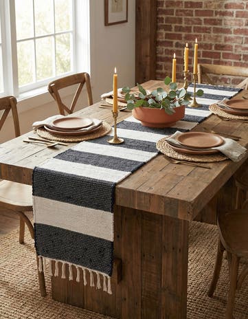 1' 2 x 8' Hand Woven Chindi Rag Table Runner Rug