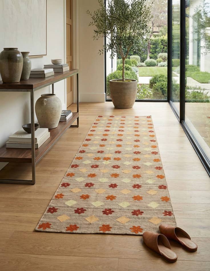 Detail image of 3' x 10' 4  Hand Woven Kilim Modern Wool Runner Rug