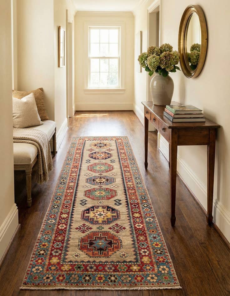 Detail image of 2' 9 x 9' 8  Hand Knotted Kazak Runner Rug