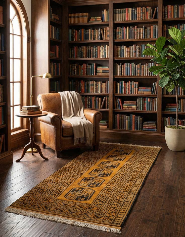 Detail image of  3' 9 x 6' 11  Hand Knotted Afghan Akhche Wool Rug