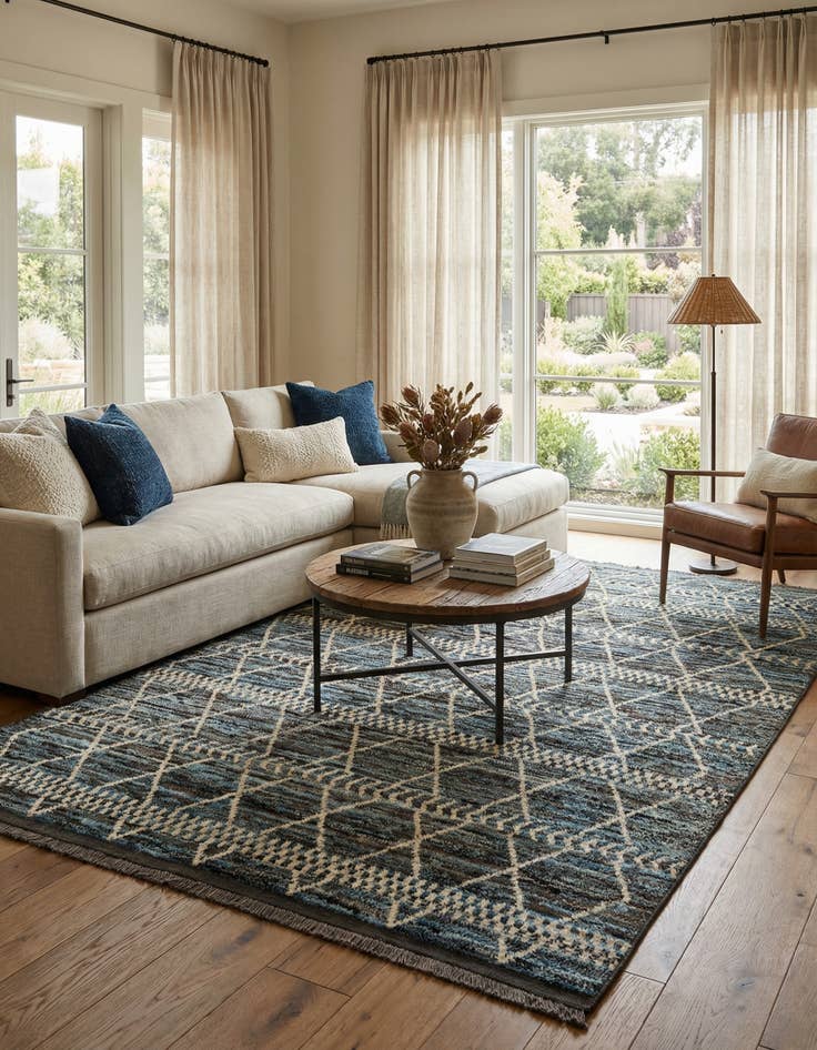 Detail image of  6' 9 x 10' 1  Hand Knotted Darya Wool Rug