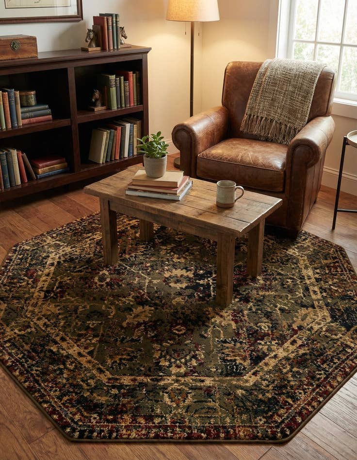 Detail image of 5' 3 x 5' 3 Saturn Octagon Rug