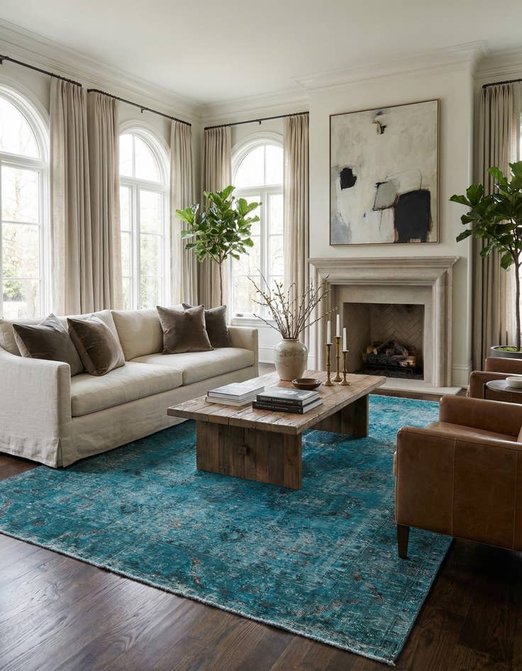 Detail image of 6' 8 x 9' 10  Hand Knotted Ultra Vintage Persian Wool Rug