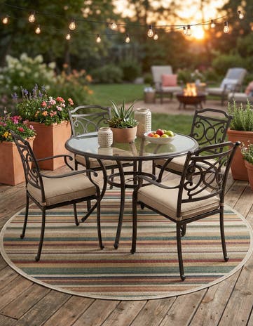 7' x 7' Easy-Clean Baja Indoor / Outdoor Round Rug