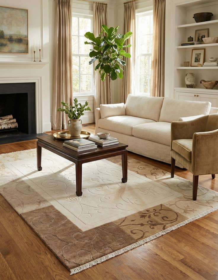 Detail image of 4' 7 x 6' 8  Hand Knotted Darya Wool Rug