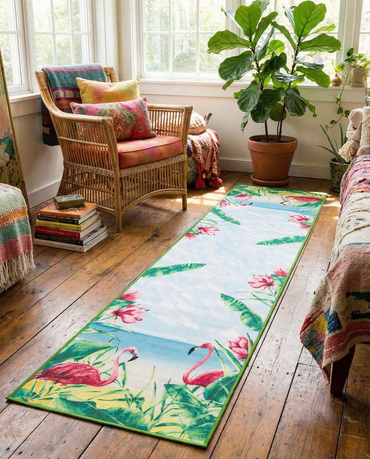 2' x 10' Easy-Clean Jill Zarin Caribbean Indoor / Outdoor Runner Rug